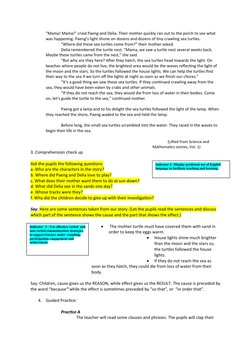 “Mama! Mama!” cried Paeng and Delia. Their mother quickly ran out to the porch to see what 
was happening. Paeng’s light shon