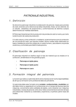 SENATI - IPACE
Patronaje Industrial en Tejido Plano para Caballeros - La Casaca
1 5
Guía del Participante
PATRONAJE INDUSTRIA