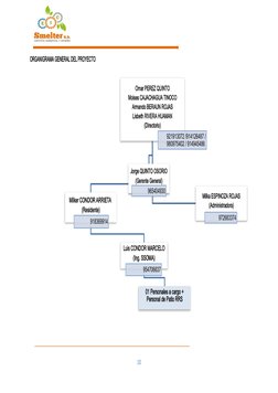 ORGANIGRAMA GENERAL DEL PROYECTO
10
Omar PEREZ QUINTO
Moises CAJACHAGUA TINOCO
Armando BERAUN ROJAS
Lisbeth RIVERA HUAMAN
(Di