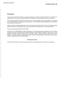 BS EN ISO 2702:2011
EN ISO 2702:2011 (E) 
3 
Foreword 
This document (EN ISO 2702:2011) has been prepared by Technical Commit