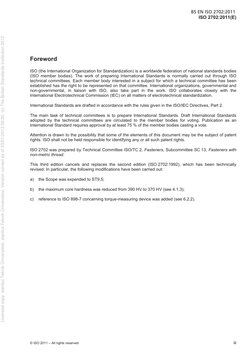 BS EN ISO 2702:2011
ISO 2702:2011(E) 
© ISO 2011 – All rights reserved 
iii
 
Foreword 
ISO (the International Organization f