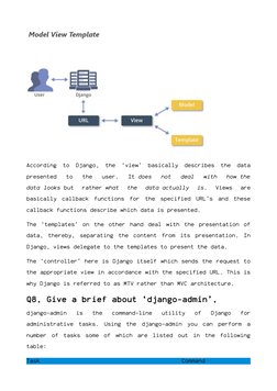According  to  Django,  the  ‘view’  basically  describes  the  data
presented  to  the  user.  It does  not  deal  with  how