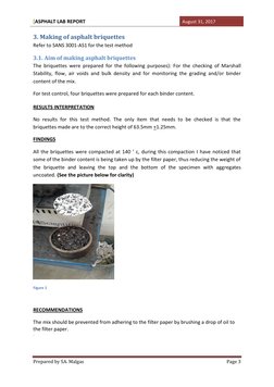 Asphalt Laboratory Testing Report | PDF | Asphalt | Road Surface