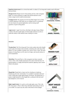Masonry Tools: Identification and Uses | PDF | Masonry | Brick