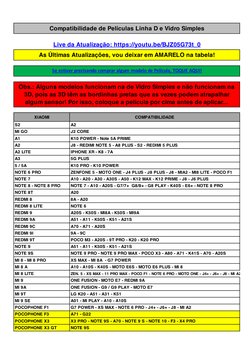 SEPARADOR
SEPARADOR
SEPARADOR
SEPARADOR
SEPARADOR
SEPARADOR
SEPARADOR
SEPARADOR
XIAOMI
COMPATIBILIDADE
S2
A2
MI GO
J2 CORE
A1