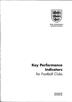 THE FOOTBALL
ASSOCIATION
Key Performance
Indicators
for Football Clubs
2002
