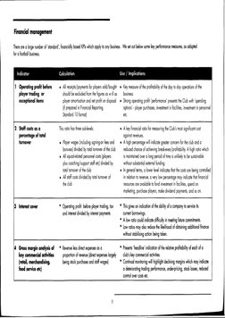 Financial management
There are a large number of 'standard', financially based KPIs which apply to any business. We set out b
