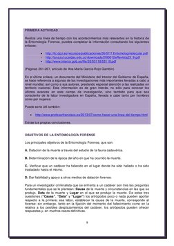 9 
 
 
PRIMERA ACTIVIDAD 
Realiza una línea de tiempo con los acontecimientos más relevantes en la historia de 
la Entomologí