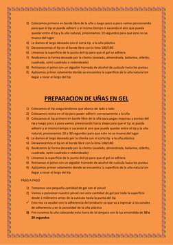 3) Colocamos primero en borde libre de la uña y luego poco a poco vamos presionando 
para que el tip se pueda adherir y al mi