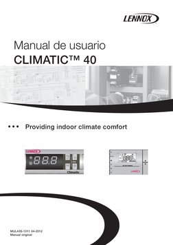 Providing indoor climate comfort
CLIMATIC™ 40 
MUL43S-1011 04-2012
Manual original
Manual de usuario
