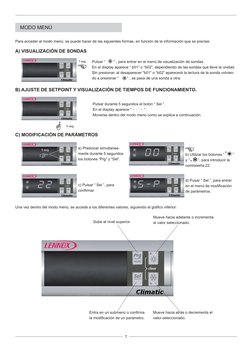 7
E
E
E
b) Utilizar los botones “        ” 
y “        ”, para introducir la 
contraseña 22.
MODO MENÚ
A) VISUALIZACIÓN DE SO