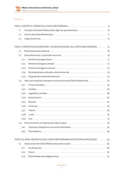 5
Máster Universitario en Nutrición y Salud
Módulo I. Nutrición humana y alimentación
viu
.es
Índice
TEMA 1. CONCEPTO Y ORIGE