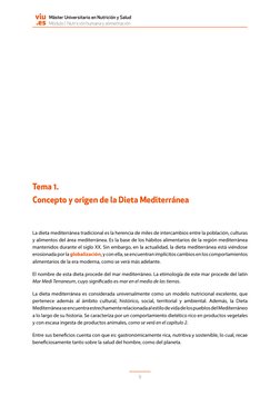 9
Máster Universitario en Nutrición y Salud
Módulo I. Nutrición humana y alimentación
viu
.es
Tema 1.
Concepto y origen de la