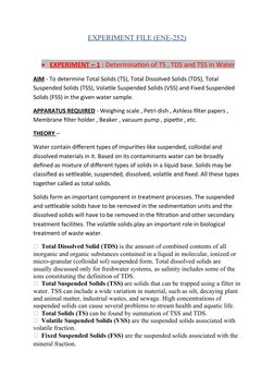 TDS and TSS Analysis in Water Samples | PDF | Ph | Alkalinity