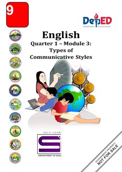 9
English
Quarter 1 – Module 3:
Types of
Communicative Styles
