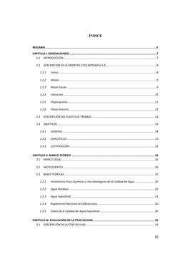 III 
 
 
ÍNDICE 
RESUMEN ....................................................................................................