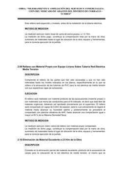 OBRA: “MEJORAMIENTO Y AMPLIACIÓN DEL SERVICIO Y COMERCIALIZA-
CIÓN DEL MERCADO DE ABASTOS DEL DISTRITO DE CORRALES –
TUMBES”