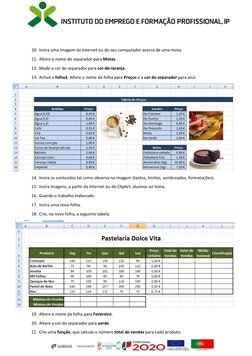 10. Insira uma imagem da internet ou do seu computador acerca de uma mota. 
11. Altere o nome do separador para Motas. 
12.