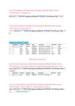 SQL Queries for Employee Details | PDF | Information Retrieval ...