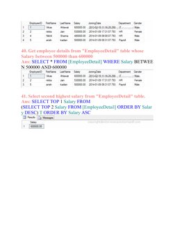 SQL Queries for Employee Details | PDF | Information Retrieval ...