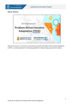 Overview of PDIA for Policy Implementation | PDF | Policy | Leadership