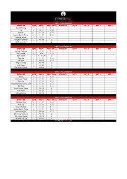 HYBRID - FULL BODY - WEEK 8
DAY 1 - FULL BODY #1
EXERCISE
SETS
REPS
REST (Mins)
INTENSITY
SET 1
SET 2
SET 3
SET 4
Good Mornin