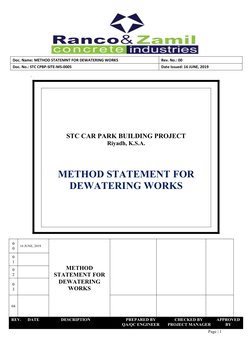 Dewatering Method Statement for Project | PDF | Water | Occupational ...