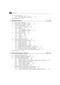 

6.10
Software Security
105
6.10.1
Reliability, Safety, and Security
107
Review Questions
109
7. Database Securi