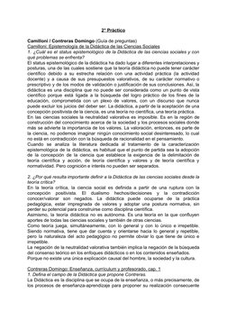 2° Práctico 
 
Camilloni / Contreras Domingo ​(Guía de preguntas) 
Camilloni: Epistemología de la Didáctica de las Ciencias S
