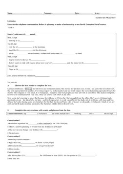 Name: ___________________________________   Company:___________________________ Date:________________    Score:__________