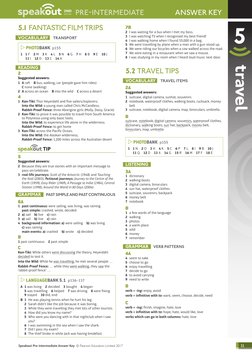 Speak Out-Preintermediate Answer Key - Unit 5 (Part1) | PDF