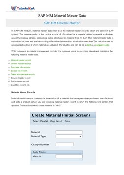 SAP MM Material Master Overview | PDF | Computing | Information Technology
