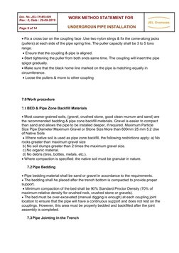 Underground Pipe Installation Method Statement | PDF | Pipe (Fluid ...