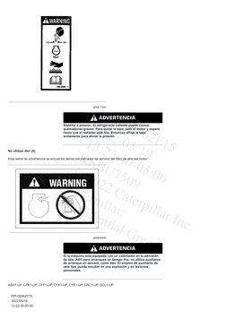 g00817291
Sistema a presion: El refrigerante caliente puede causar
quemaduras graves. Para quitar la tapa, pare el motor y es