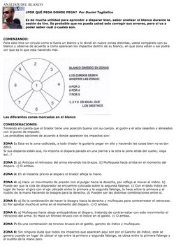 ANÁLISIS DEL BLANCO
 
¿POR QUÉ PEGA DONDE PEGA?  Por Daniel Tagliafico
 
Es de mucha utilidad para aprender a disparar bien,
