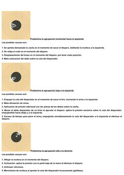 Predomina la agrupación horizontal hacia la izquierda
Las posibles causas son:
1. Se aprieta demasiado la cacha en el momento