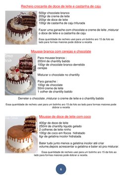 6 
 
Recheio crocante de doce de leite e castanha de caju 
 
500gr chocolate branco  
200gr de creme de leite  
200gr de