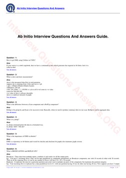 Ab Initio Job Interview Questions and Answers | PDF | Parameter ...
