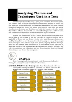 Creative Nonfiction Quarter 3 - Module 1: Analyzing The Themes and ...