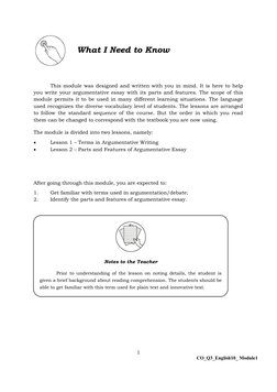 English: Quarter 3 - Module 1: Argumentative Essay | PDF | Essays ...