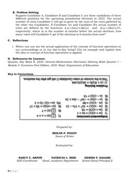 B. Problem Solving
Suppose Candidate A, Candidate B and Candidate C are three candidates of three
different positions for the