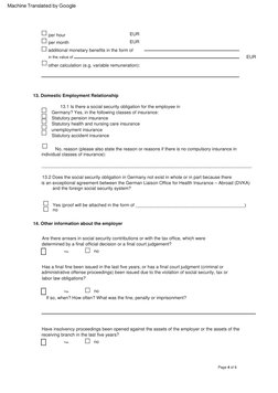 Employment Declaration for Residence Permit | PDF | Employment | Welfare