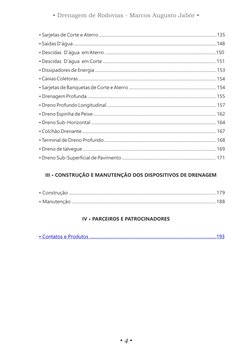 • 4 •
• Sarjetas de Corte e Aterro ..........................................................................................