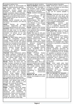 Página 2 
 
 
 
Exemplos do gênero lírico: 
Poesia: trata-se da harmonização de 
palavras visando preceitos estéticos.