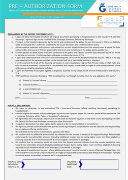 Good Health Insurance Pre-Authorization Form | PDF | Insurance | Hospital