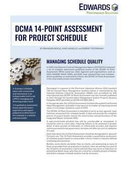 DCMA 14 Point Schedule Assessment Guide | PDF | Logic