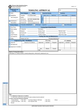 Tooling Approval and Verification Report | PDF