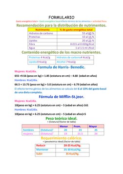 Formula Get Fórmulas para Calcular Gasto Energético | PDF | Especialidades Medicas ...