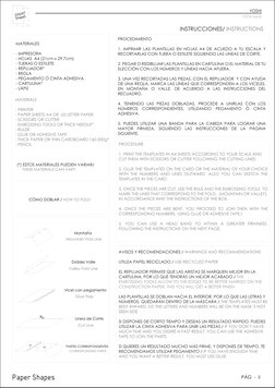 INSTRUCCIONES/ INSTRUCTIONS
PROCEDIMIENTO
1. IMPRIMIR LAS PLANTILLAS EN HOJAS A4 DE ACUEDO A TU ESCALA Y 
RECORTARLAS CON TIJ