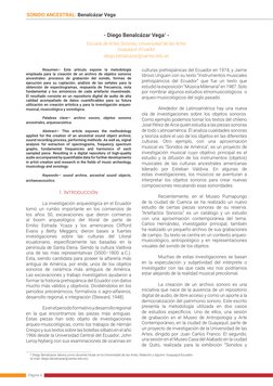 Resumen— Este artículo expone la metodología 
empleada para la creación de un archivo de objetos sonoros 
ancestrales: proc